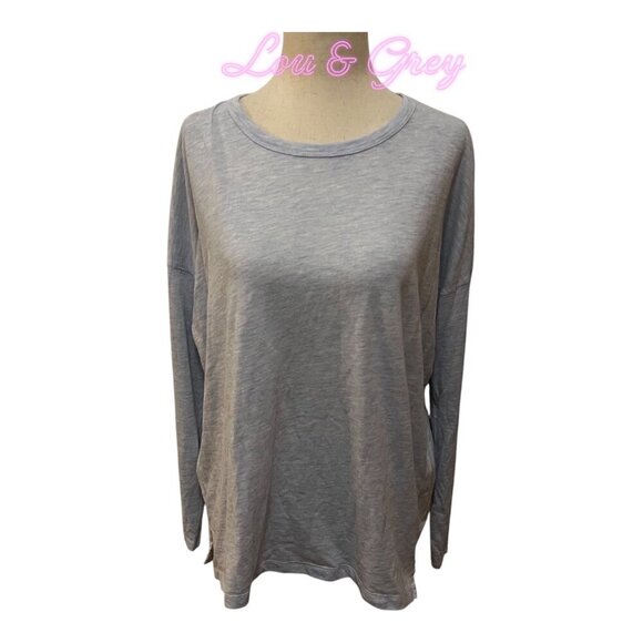 Lou & Grey Womens Blue Dolman Long Sleeve Crew Neck Top LARGE Casual Work - Picture 9 of 9